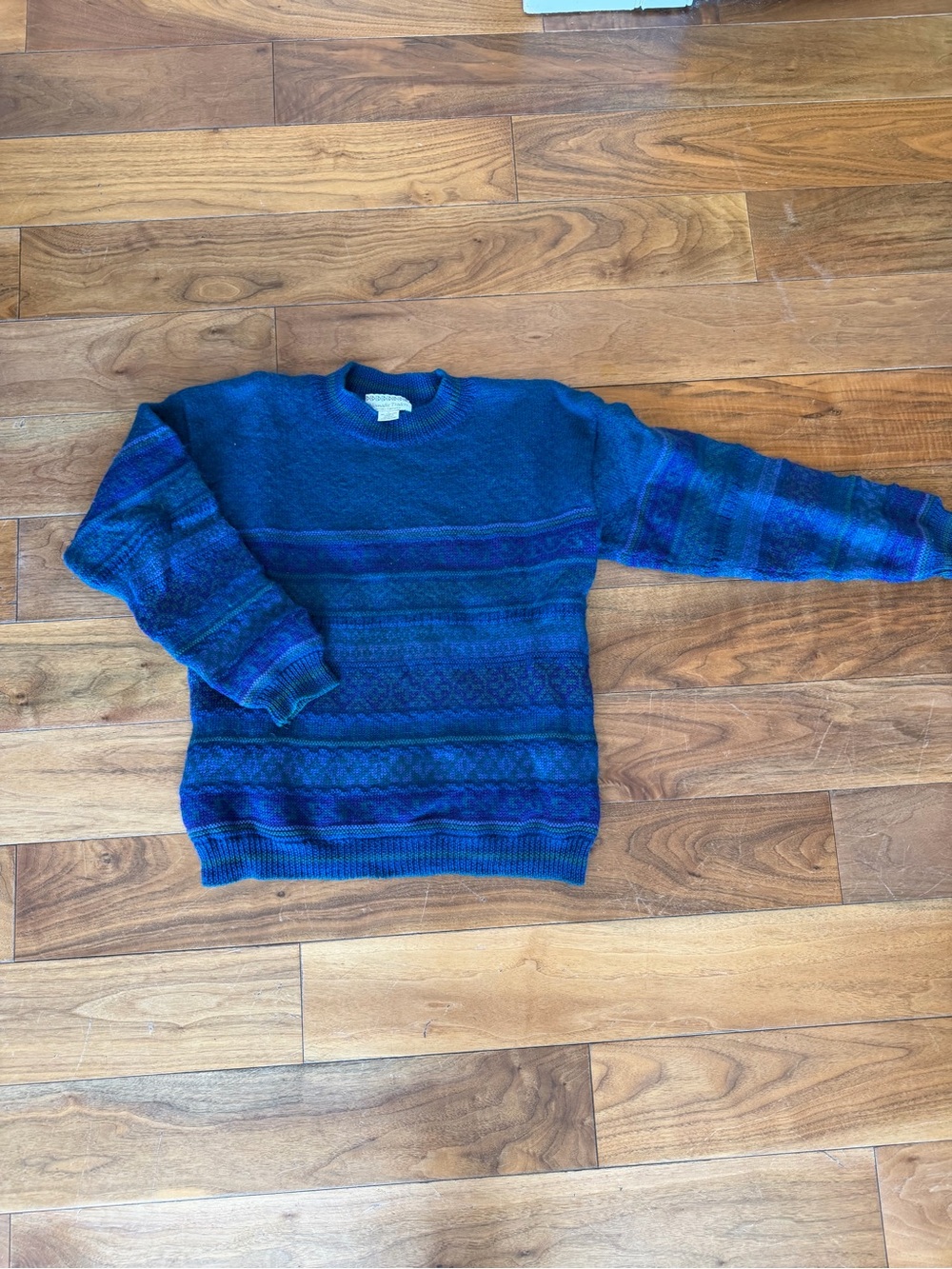 Vintage 90s Nomadic Traders Wool Sweater: Fair Isle Knit, Made in Uruguay